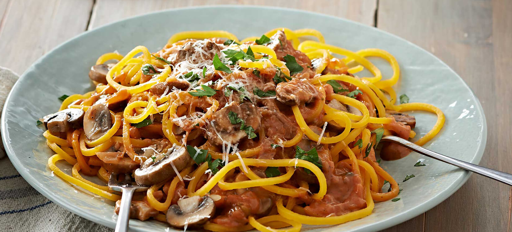 Butternut Spaghetti with Mushrooms